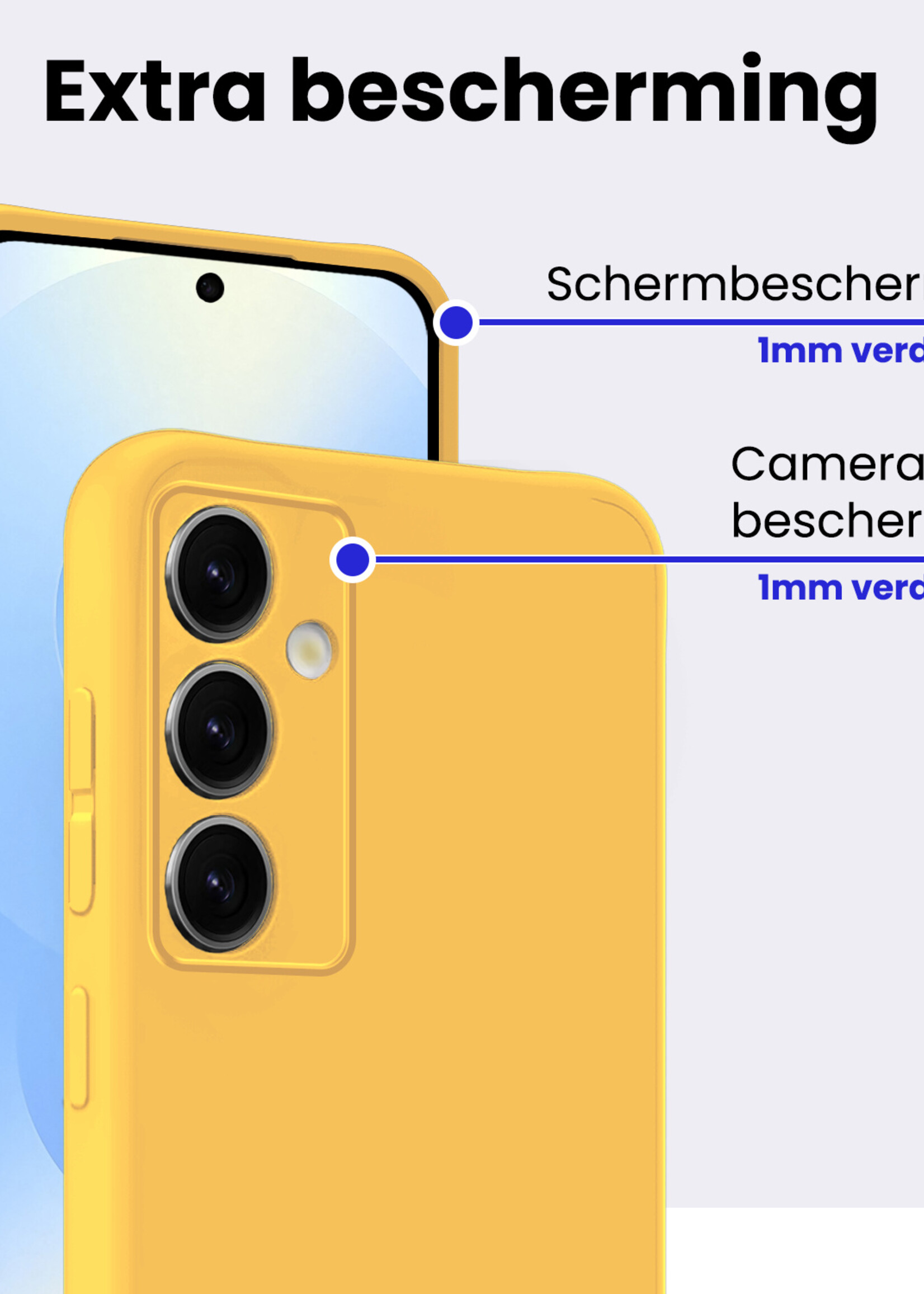 BTH BTH Samsung Galaxy S25 Hoesje Siliconen - Geel