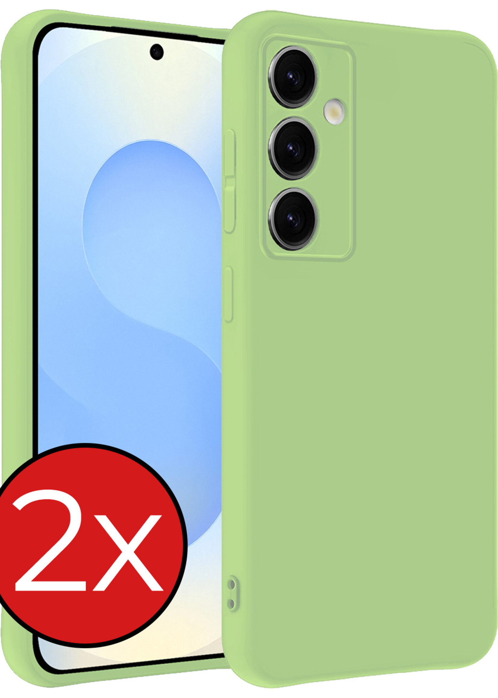BTH BTH Samsung Galaxy S25 Hoesje Siliconen - Groen - 2 PACK