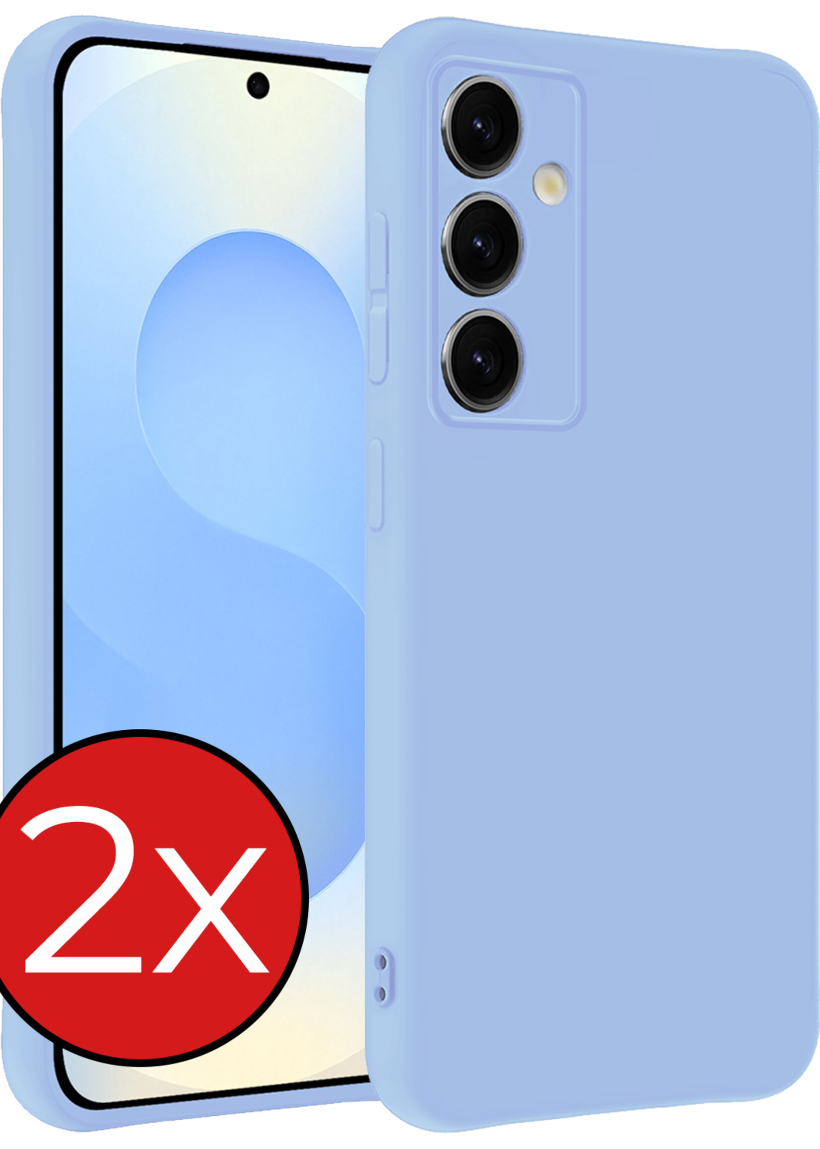 BTH BTH Samsung Galaxy S25 Hoesje Siliconen - Lichtblauw - 2 PACK