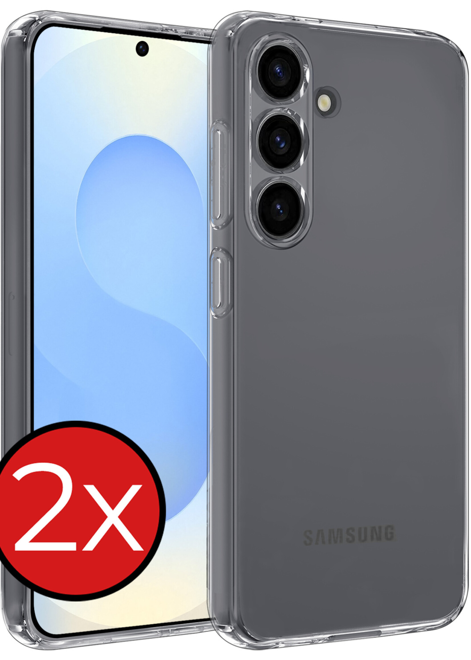 BTH BTH Samsung Galaxy S25 Hoesje Siliconen - Transparant - 2 PACK