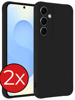 BTH BTH Samsung Galaxy S25 Hoesje Siliconen - Zwart - 2 PACK