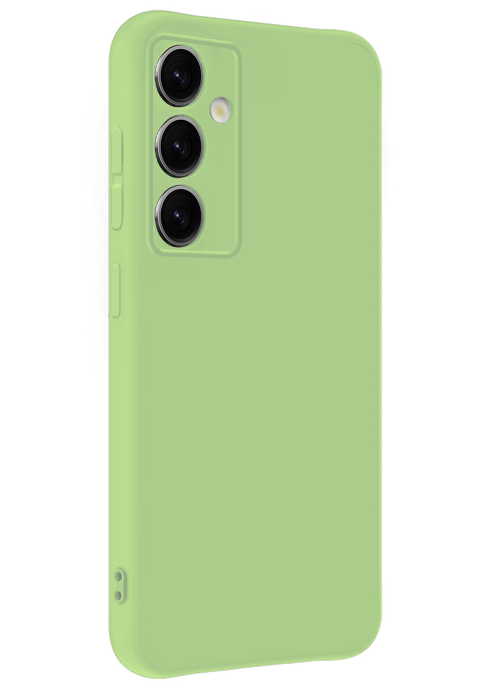 BTH BTH Samsung Galaxy S25 Hoesje Siliconen Met Screenprotector - Groen