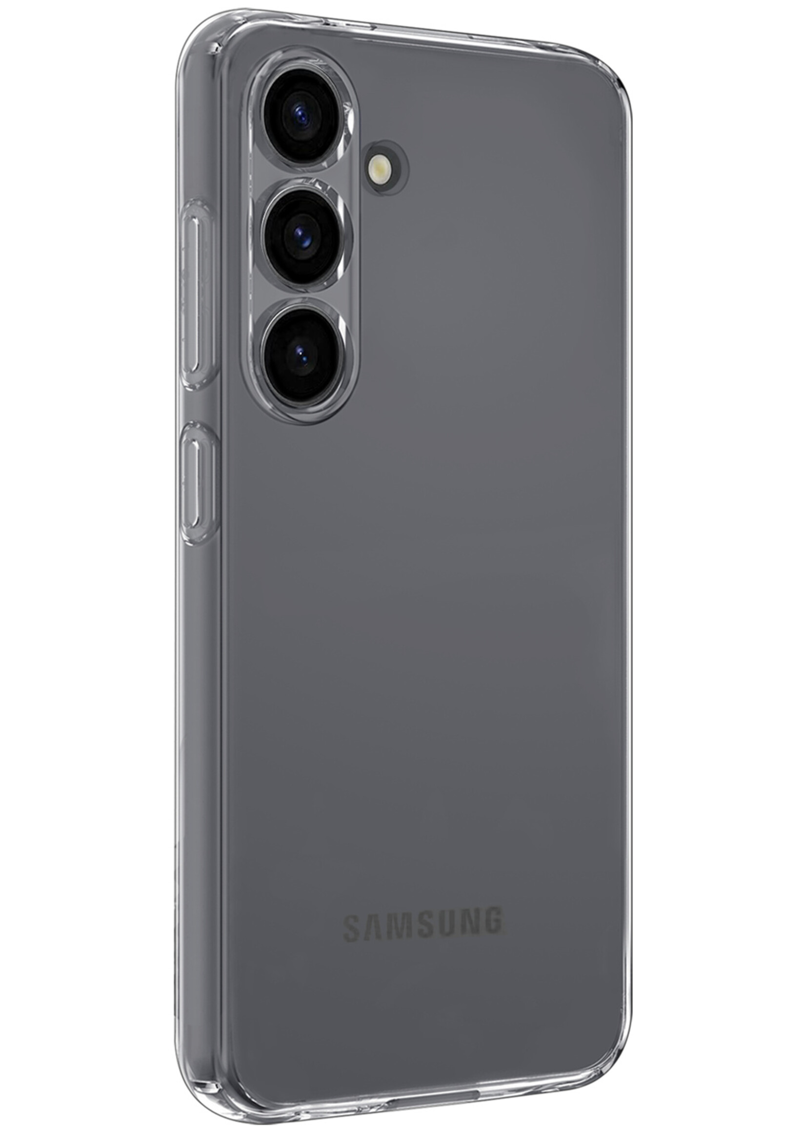 BTH BTH Samsung Galaxy S25 Hoesje Siliconen Met Screenprotector - Transparant