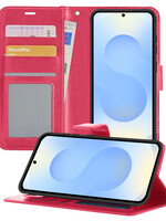 BTH BTH Samsung Galaxy S25 Hoesje Bookcase - Donkerroze