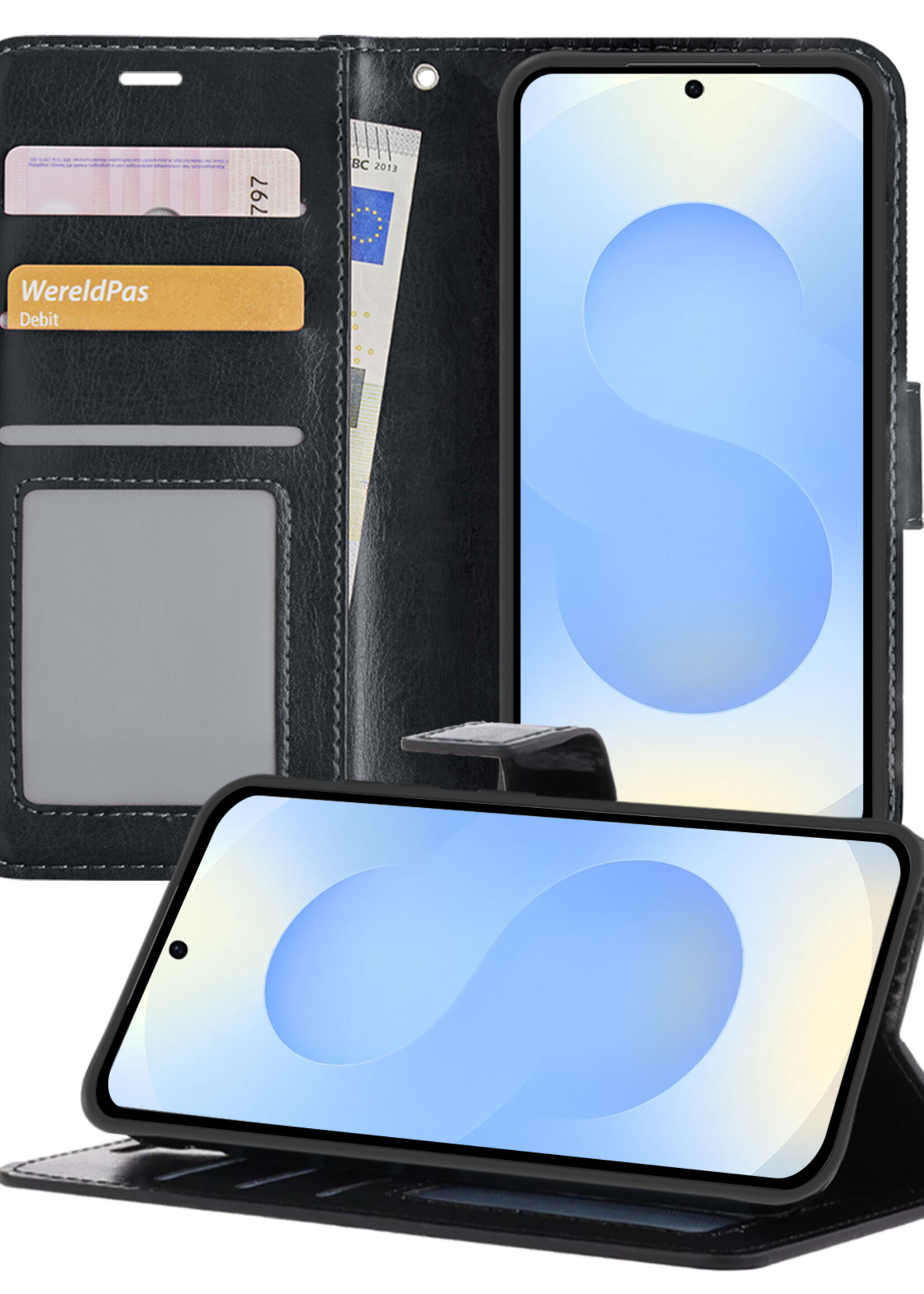 BTH BTH Samsung Galaxy S25 Hoesje Bookcase - Zwart