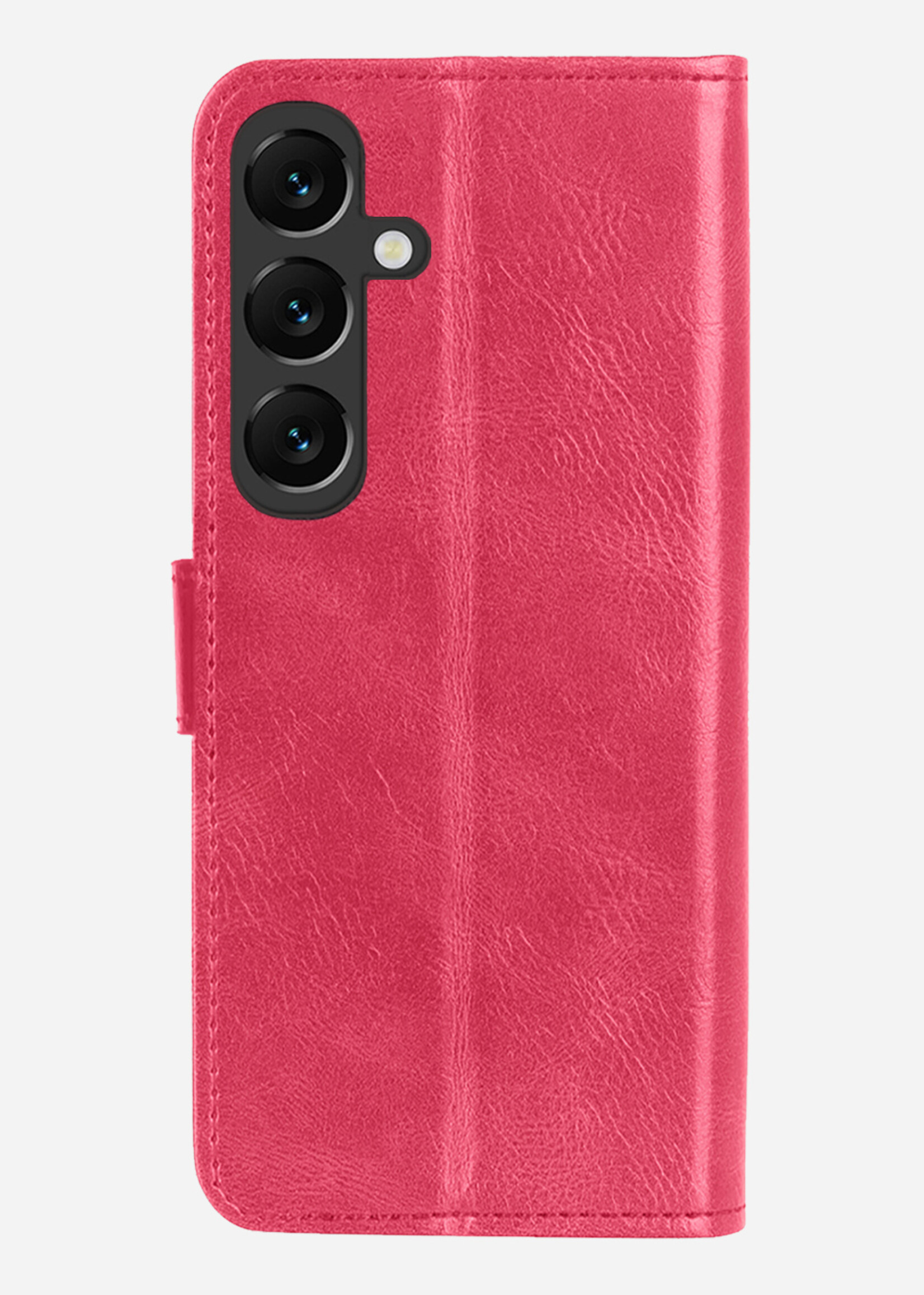 BTH BTH Samsung Galaxy S25 Hoesje Bookcase Met Screenprotector - Donkerroze