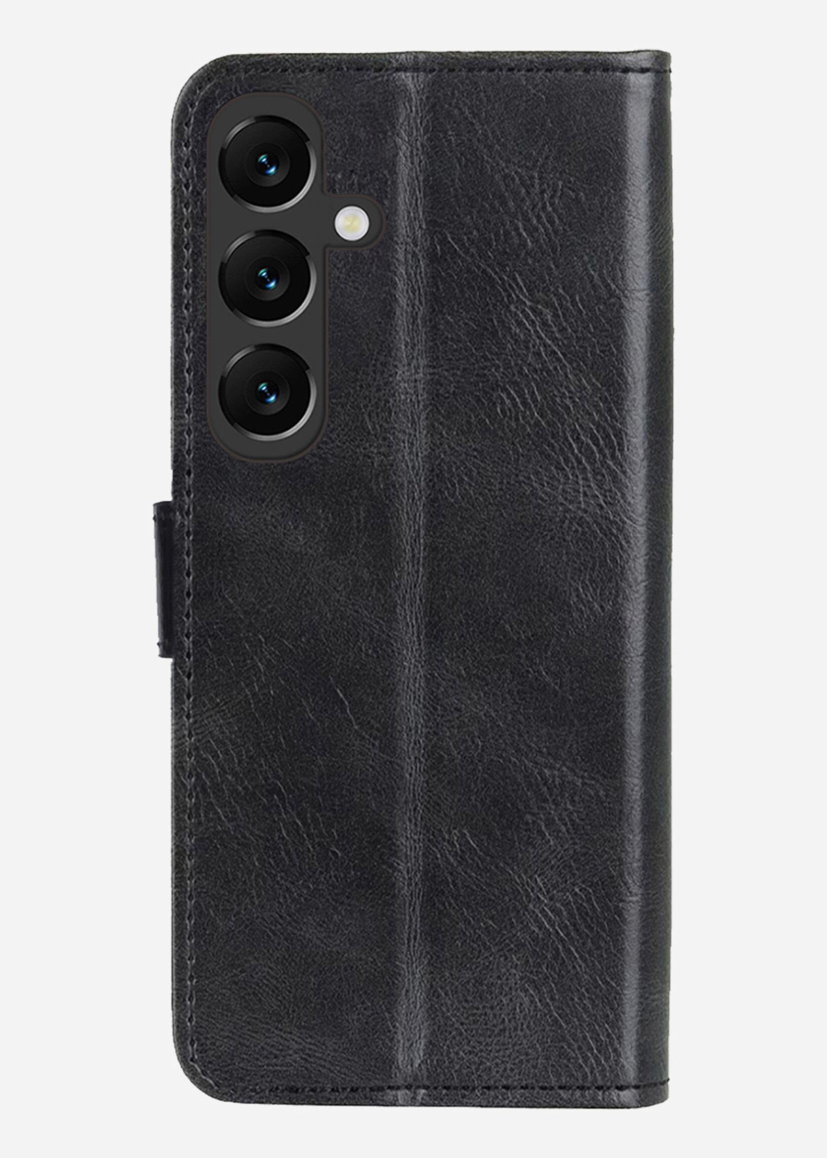 BTH BTH Samsung Galaxy S25 Hoesje Bookcase Met Screenprotector - Zwart