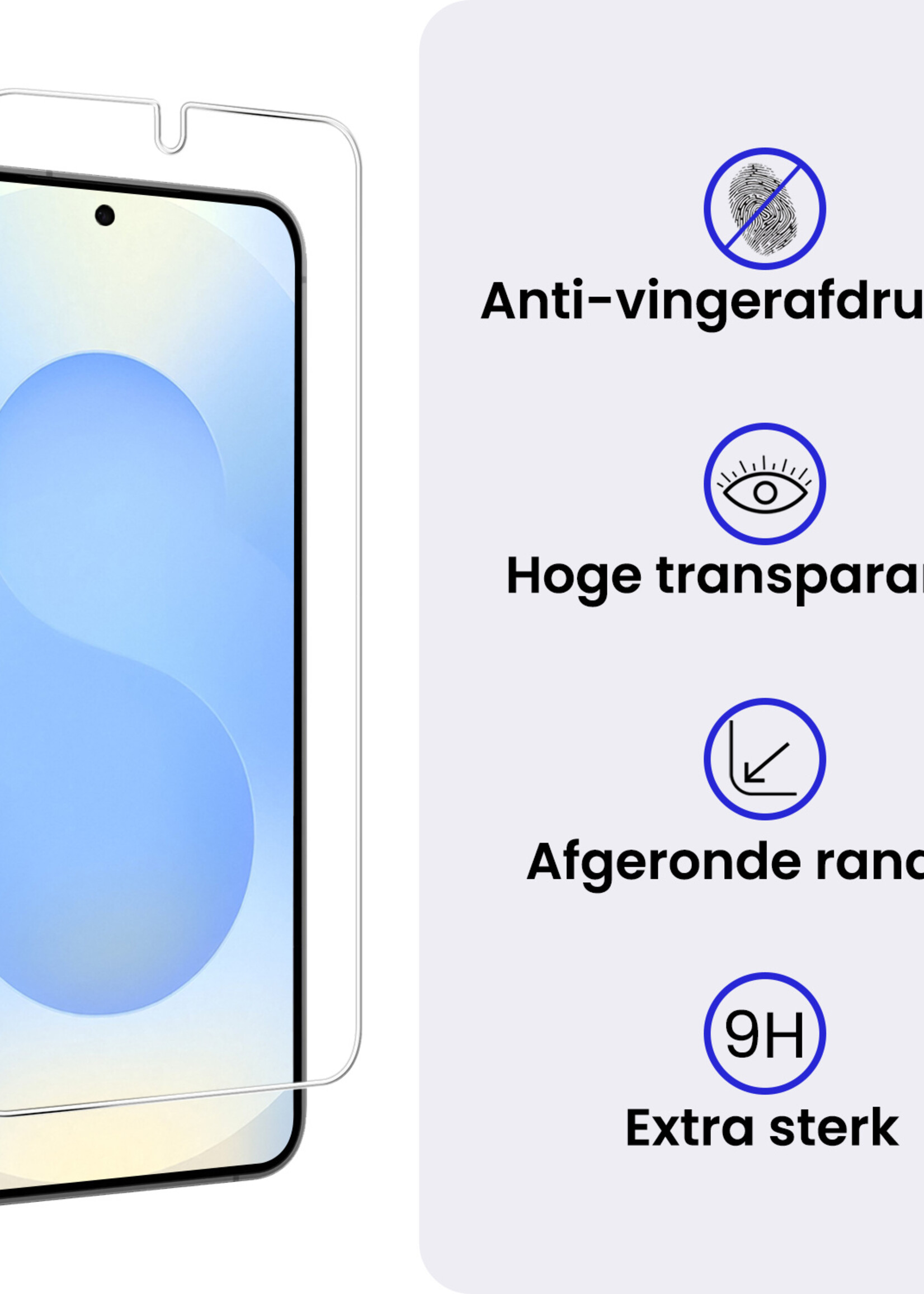 BTH BTH Samsung Galaxy S25 Hoesje Bookcase Met 2x Screenprotector - Zwart