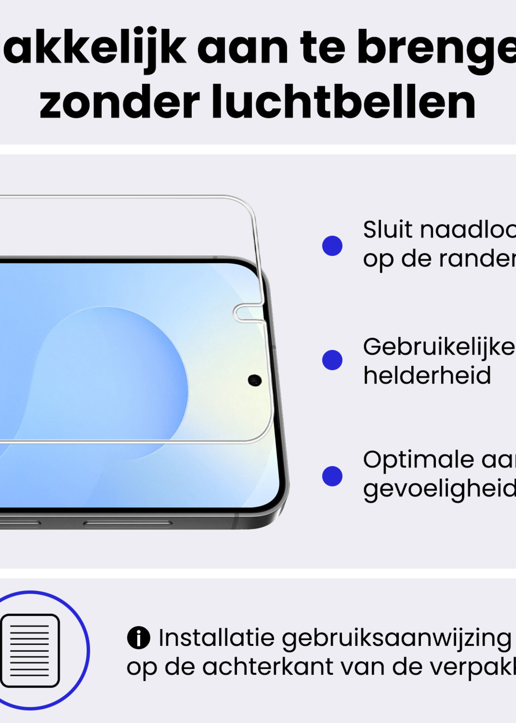 BTH BTH Samsung Galaxy S25 Hoesje Bookcase Met 2x Screenprotector - Zwart