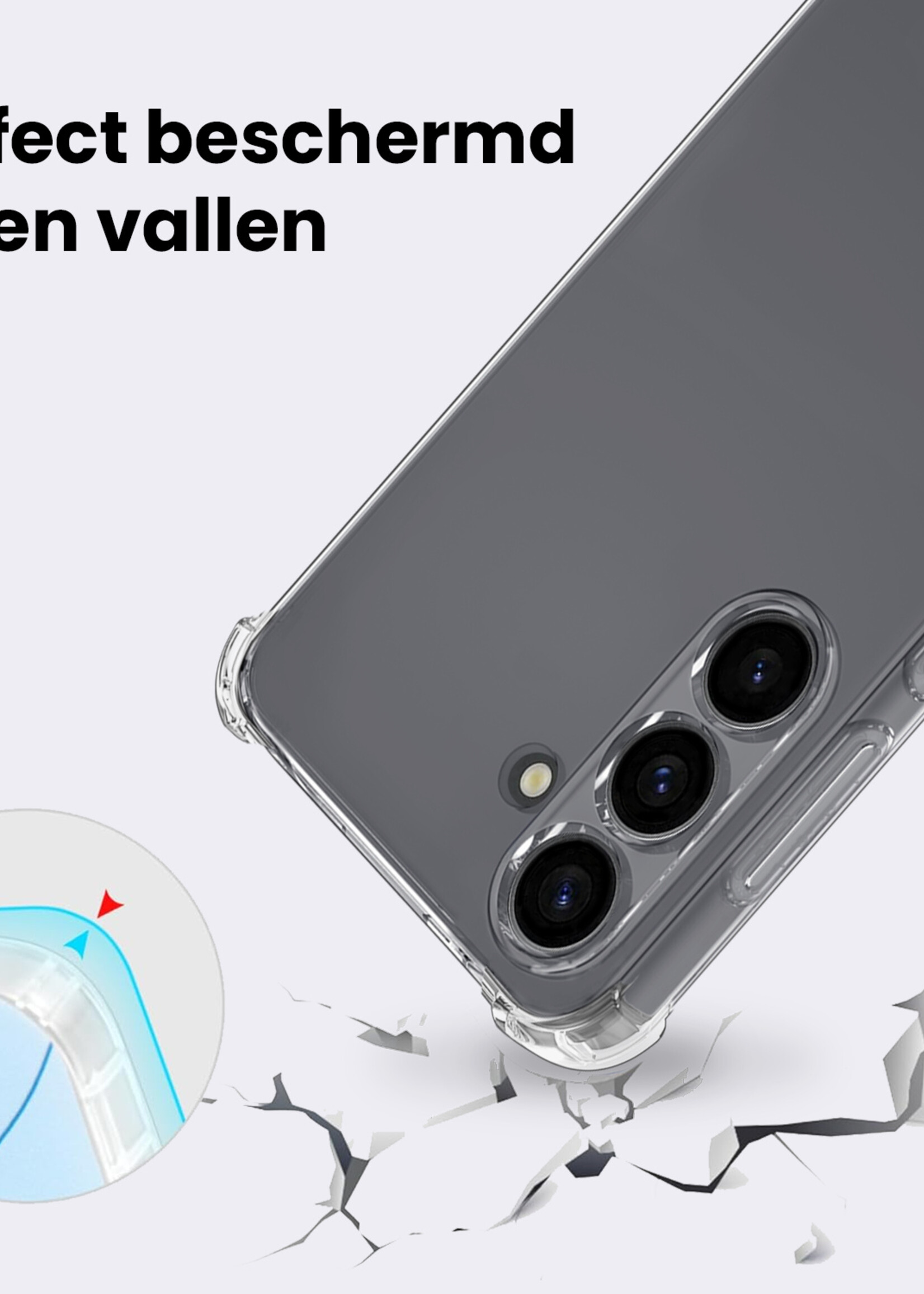 BTH BTH Samsung Galaxy S25 Plus Hoesje Shockproof - Transparant