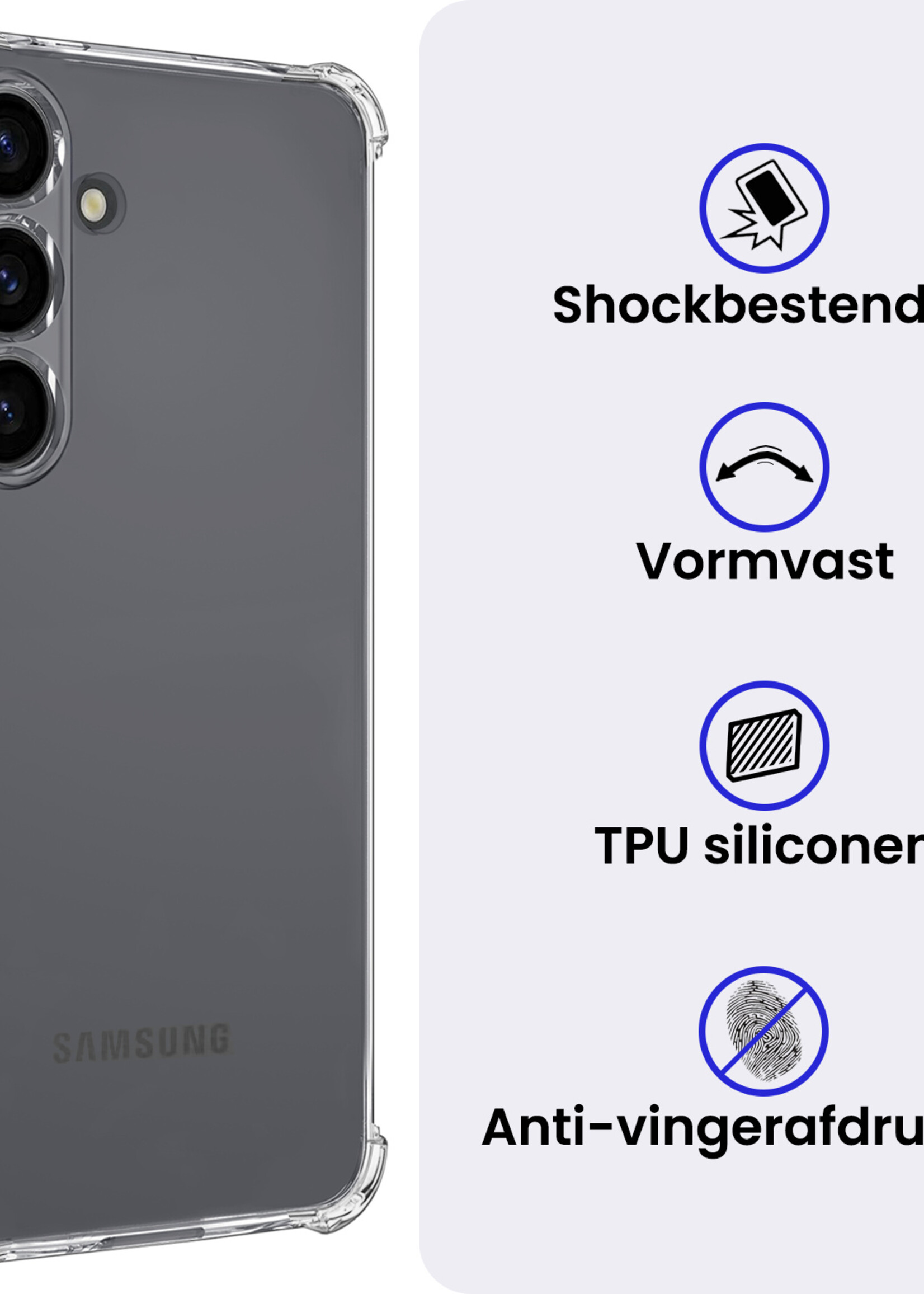 BTH BTH Samsung Galaxy S25 Plus Hoesje Shockproof - Transparant - 2 PACK