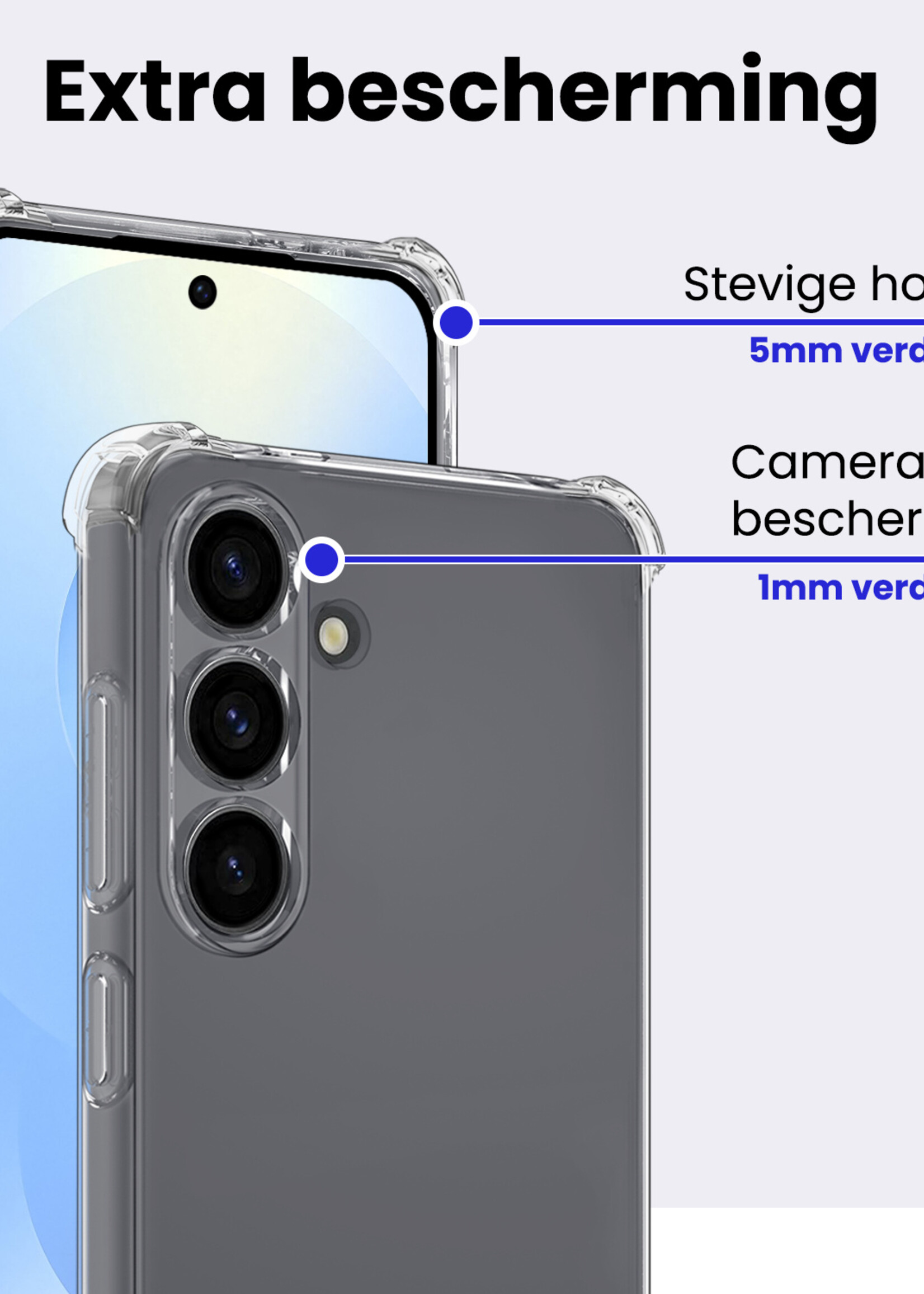 BTH BTH Samsung Galaxy S25 Plus Hoesje Shockproof Met 2x Screenprotector