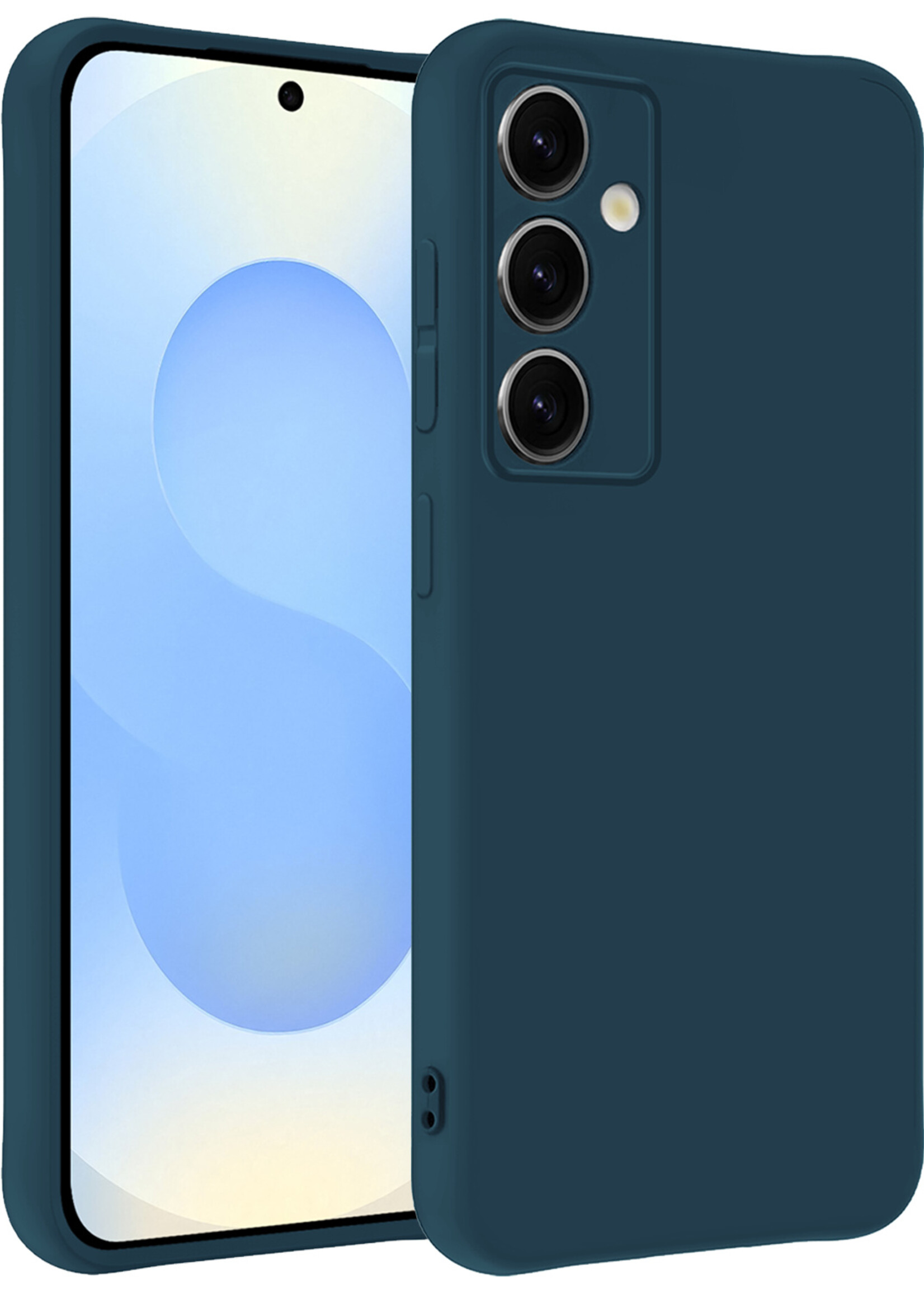 BTH BTH Samsung Galaxy S25 Plus Hoesje Siliconen - Donkerblauw