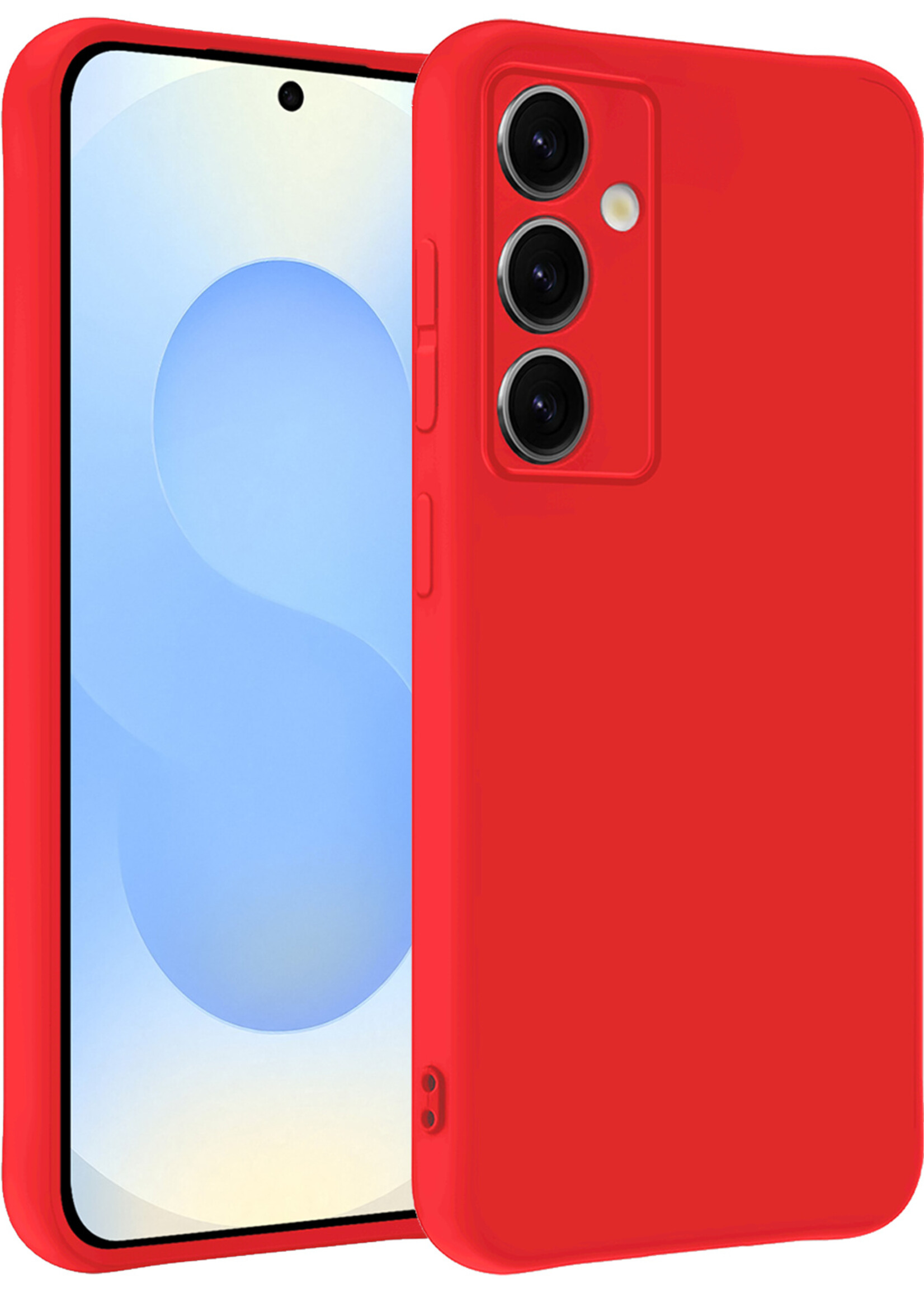 BTH BTH Samsung Galaxy S25 Plus Hoesje Siliconen - Rood