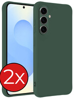 BTH BTH Samsung Galaxy S25 Plus Hoesje Siliconen - Donkergroen - 2 PACK