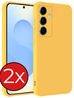 BTH BTH Samsung Galaxy S25 Plus Hoesje Siliconen - Geel - 2 PACK