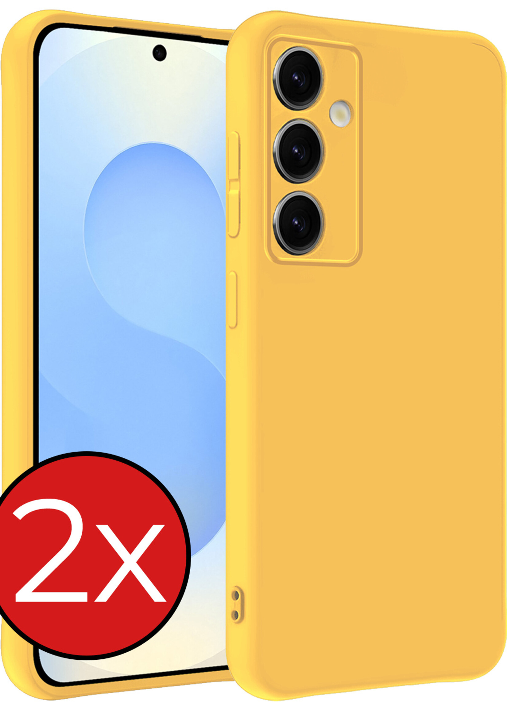 BTH BTH Samsung Galaxy S25 Plus Hoesje Siliconen - Geel - 2 PACK
