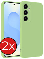 BTH BTH Samsung Galaxy S25 Plus Hoesje Siliconen - Groen - 2 PACK