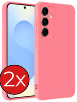 BTH BTH Samsung Galaxy S25 Plus Hoesje Siliconen - Lichtroze - 2 PACK