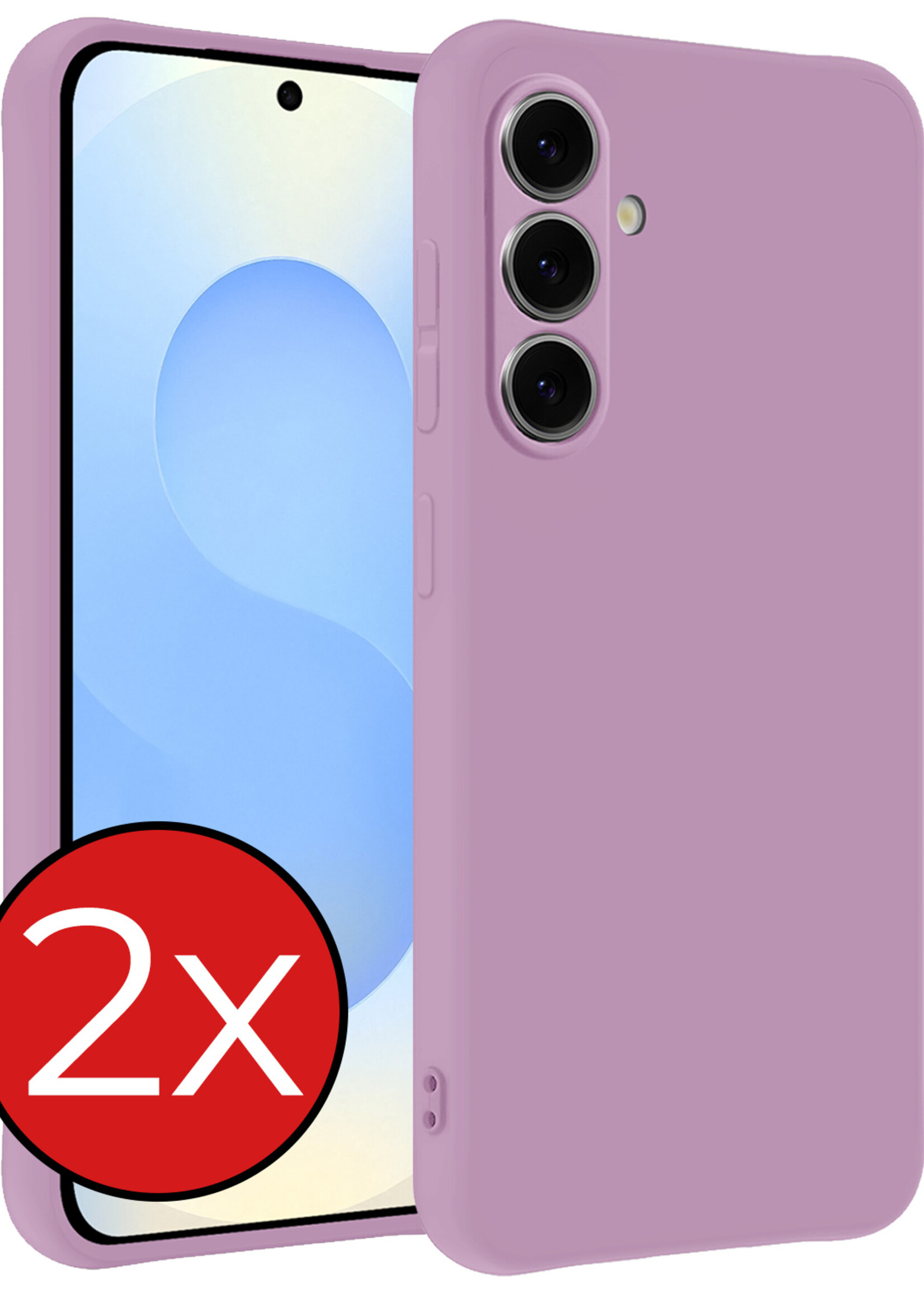 BTH BTH Samsung Galaxy S25 Plus Hoesje Siliconen - Lila - 2 PACK