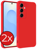 BTH BTH Samsung Galaxy S25 Plus Hoesje Siliconen - Rood - 2 PACK