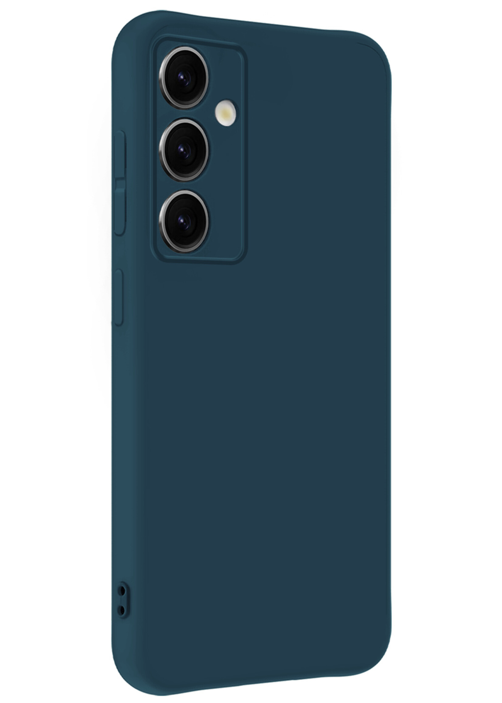 BTH BTH Samsung Galaxy S25 Plus Hoesje Siliconen Met Screenprotector - Donkerblauw