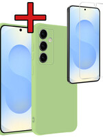 BTH BTH Samsung Galaxy S25 Plus Hoesje Siliconen Met Screenprotector - Groen