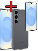 BTH BTH Samsung Galaxy S25 Plus Hoesje Siliconen Met Screenprotector - Transparant