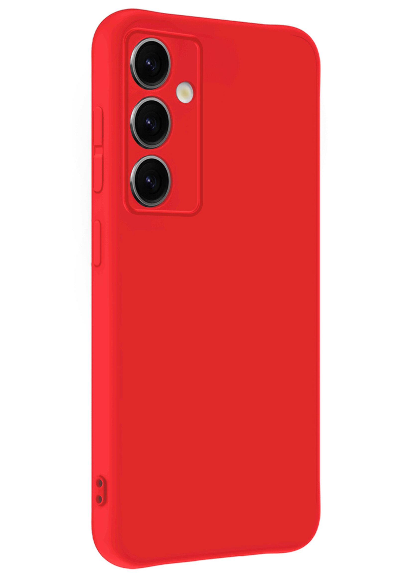 BTH BTH Samsung Galaxy S25 Plus Hoesje Siliconen Met 2x Screenprotector - Rood