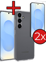 BTH BTH Samsung Galaxy S25 Plus Hoesje Siliconen Met 2x Screenprotector - Transparant