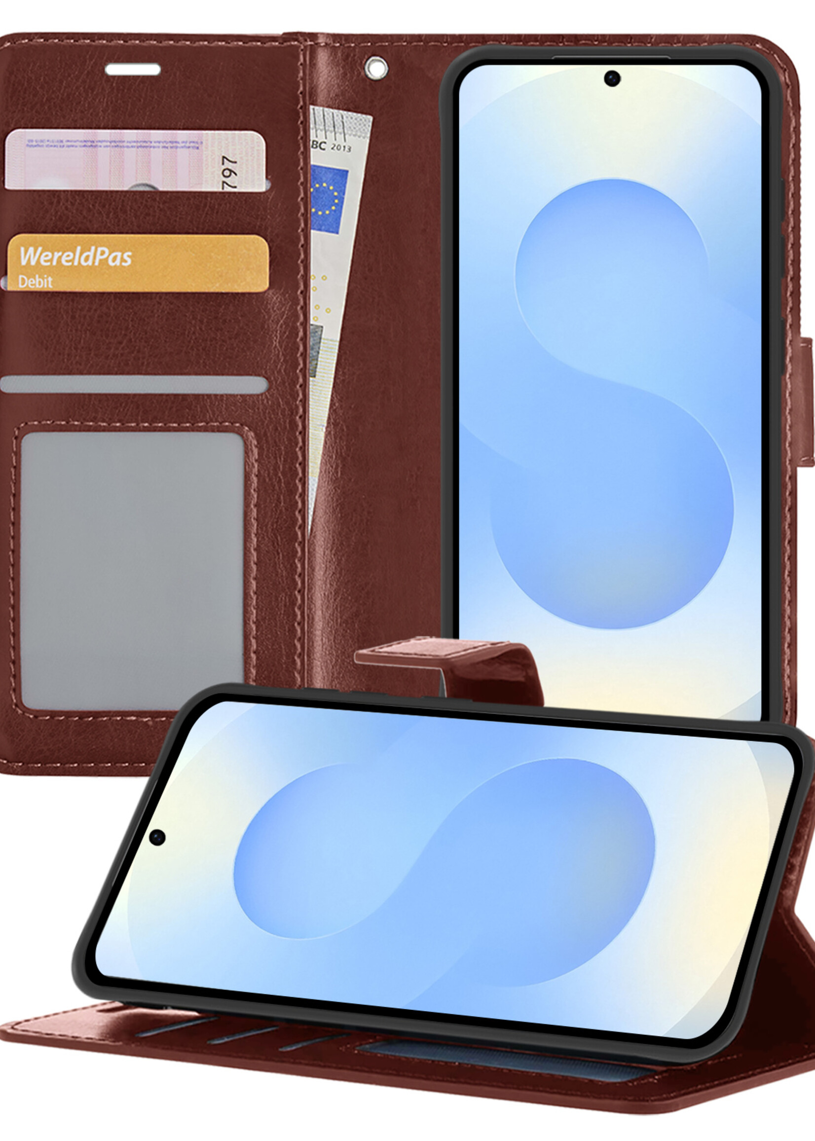 BTH BTH Samsung Galaxy S25 Plus Hoesje Bookcase - Bruin