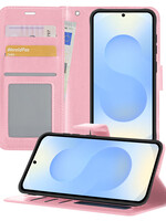 BTH BTH Samsung Galaxy S25 Plus Hoesje Bookcase - Lichtroze