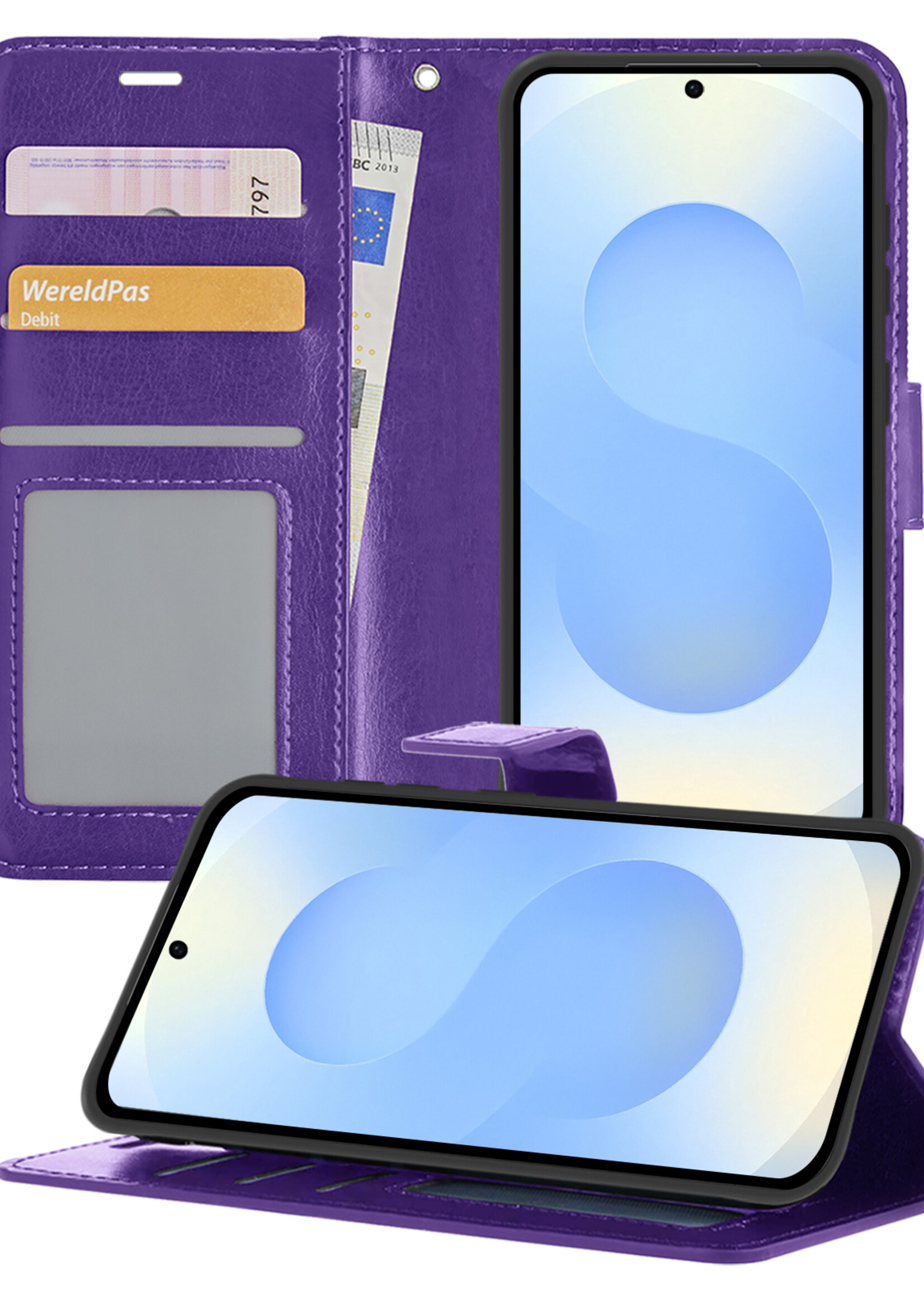 BTH BTH Samsung Galaxy S25 Plus Hoesje Bookcase - Paars