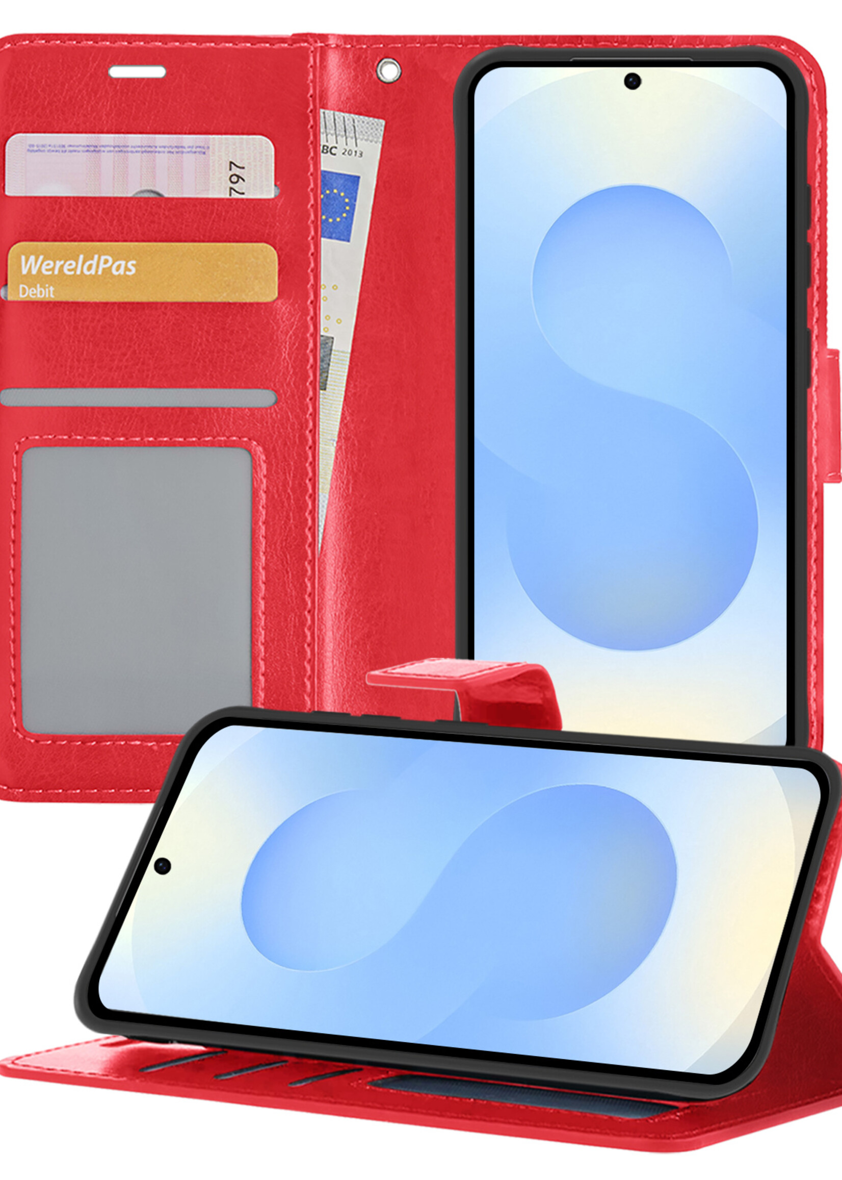 BTH BTH Samsung Galaxy S25 Plus Hoesje Bookcase - Rood