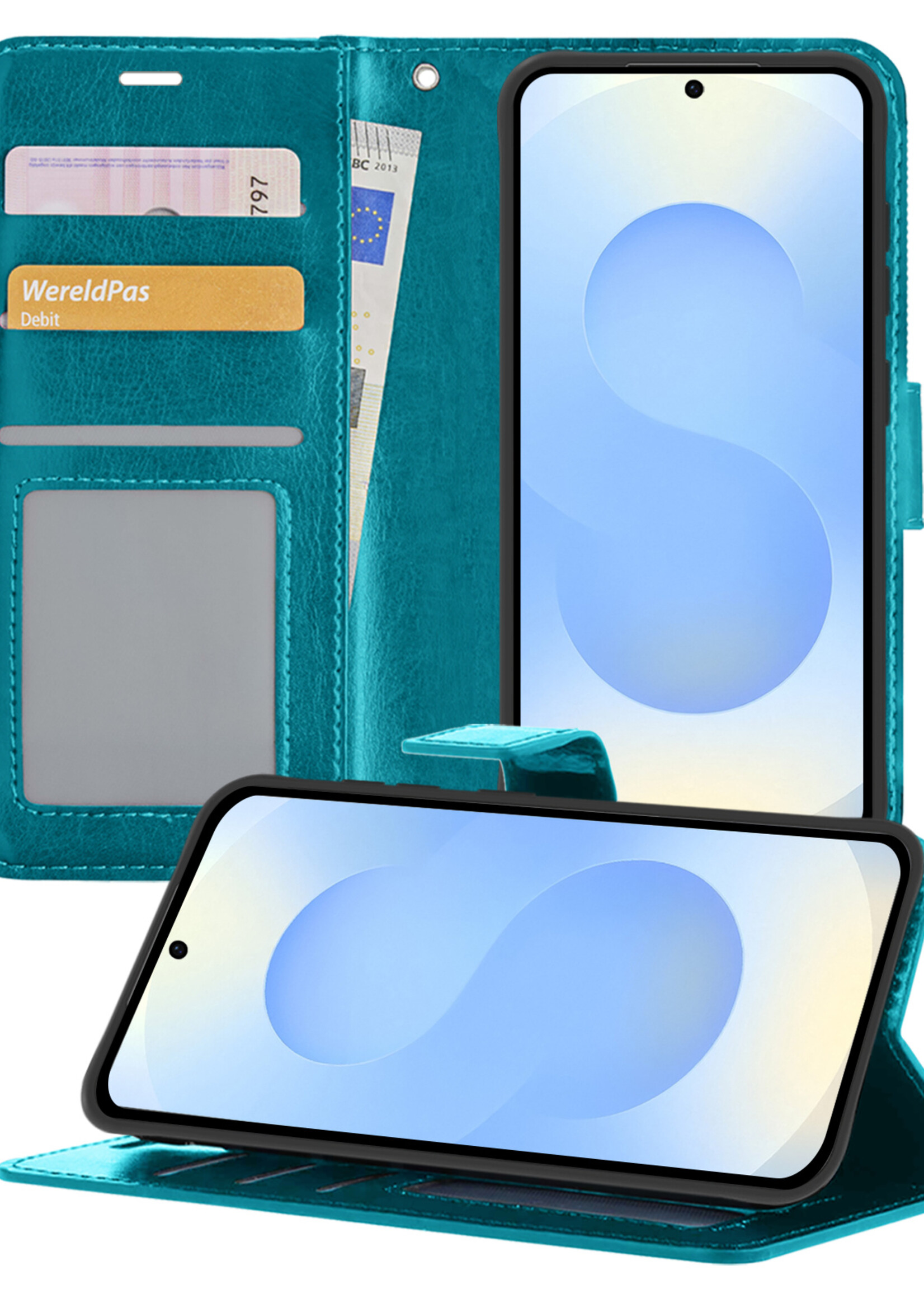 BTH BTH Samsung Galaxy S25 Plus Hoesje Bookcase - Turquoise