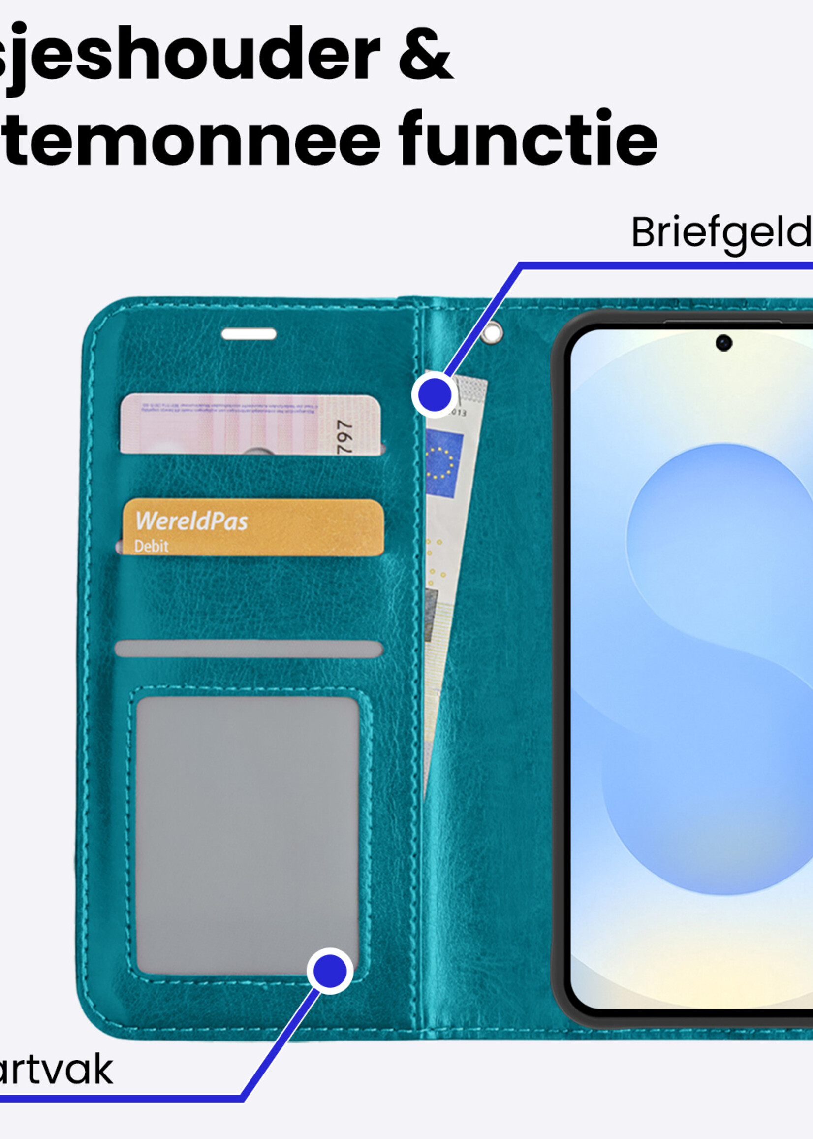 BTH BTH Samsung Galaxy S25 Plus Hoesje Bookcase - Turquoise
