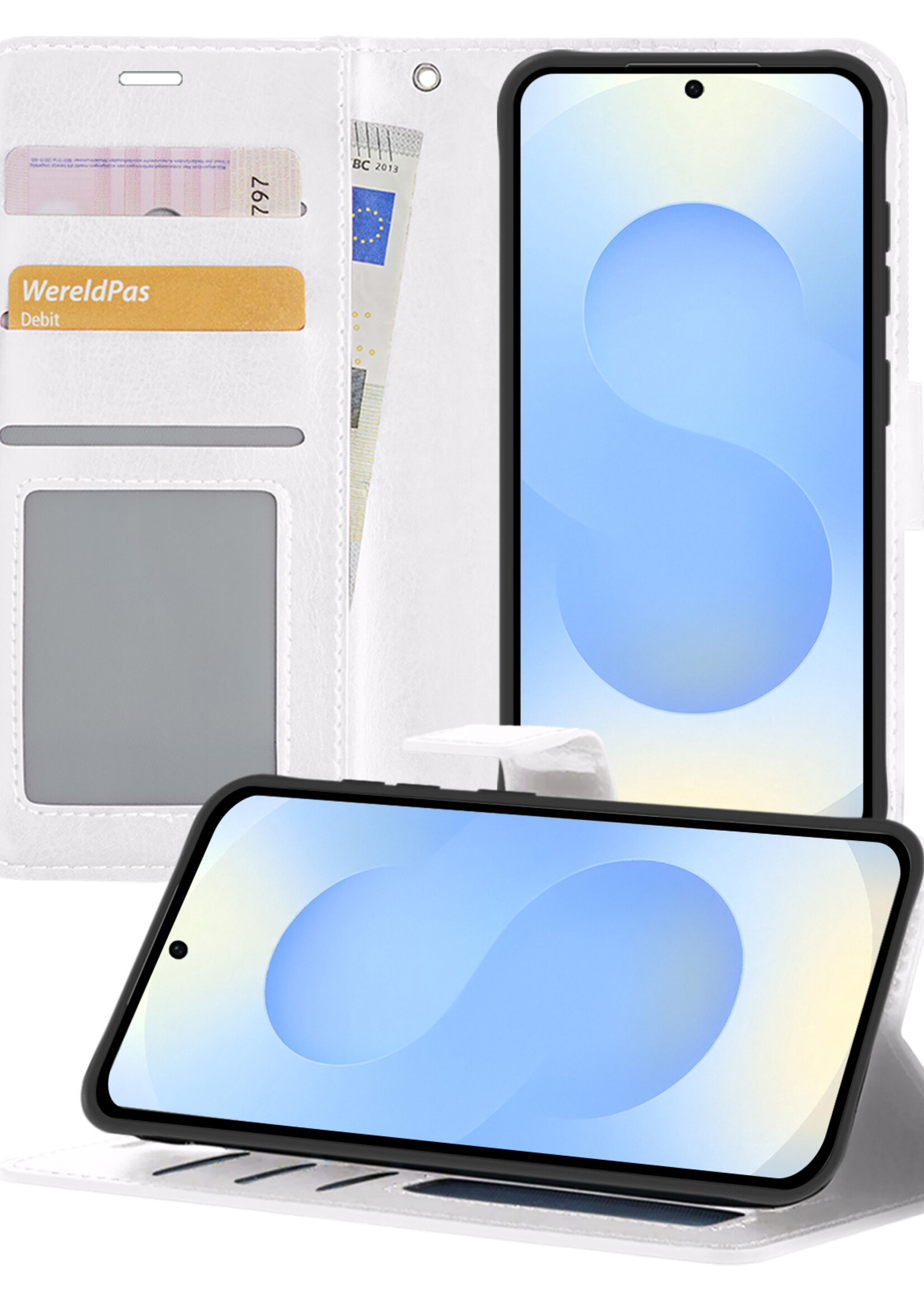 BTH BTH Samsung Galaxy S25 Plus Hoesje Bookcase - Wit