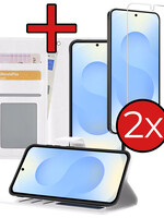 BTH BTH Samsung Galaxy S25 Plus Hoesje Bookcase Met 2x Screenprotector - Wit