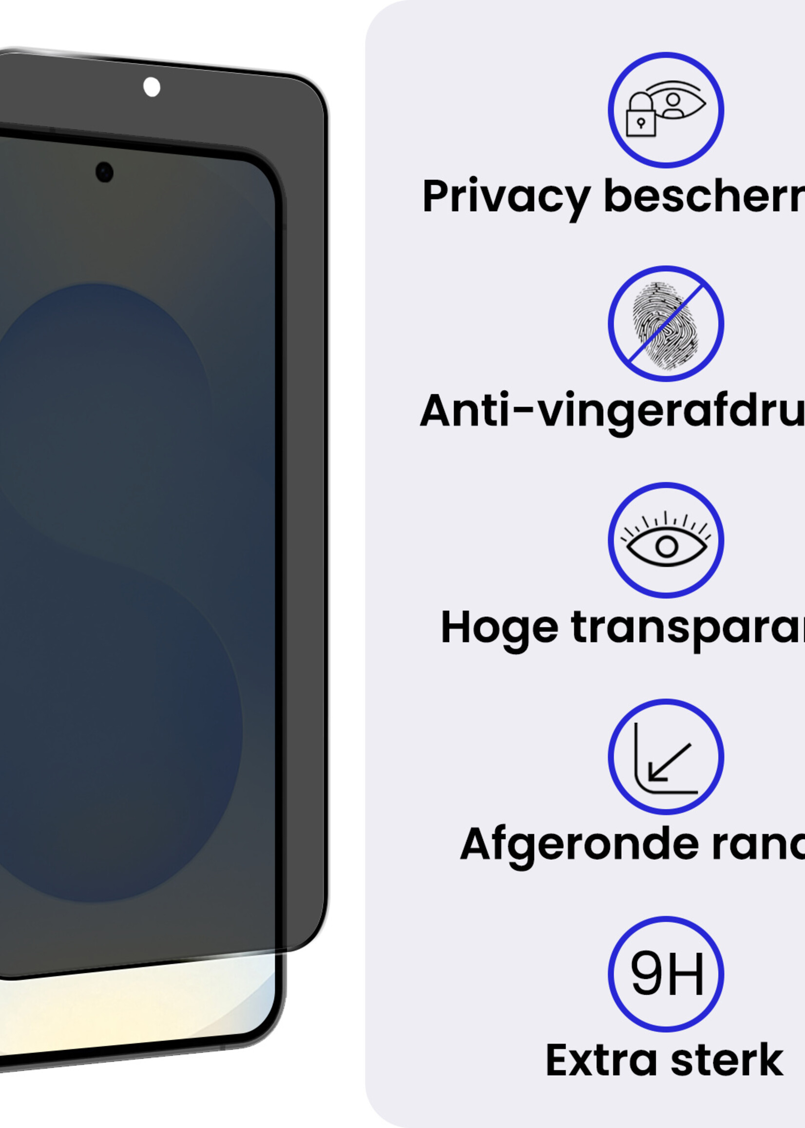 BTH BTH Samsung Galaxy S25 Screenprotector Glas Privacy - 3 PACK