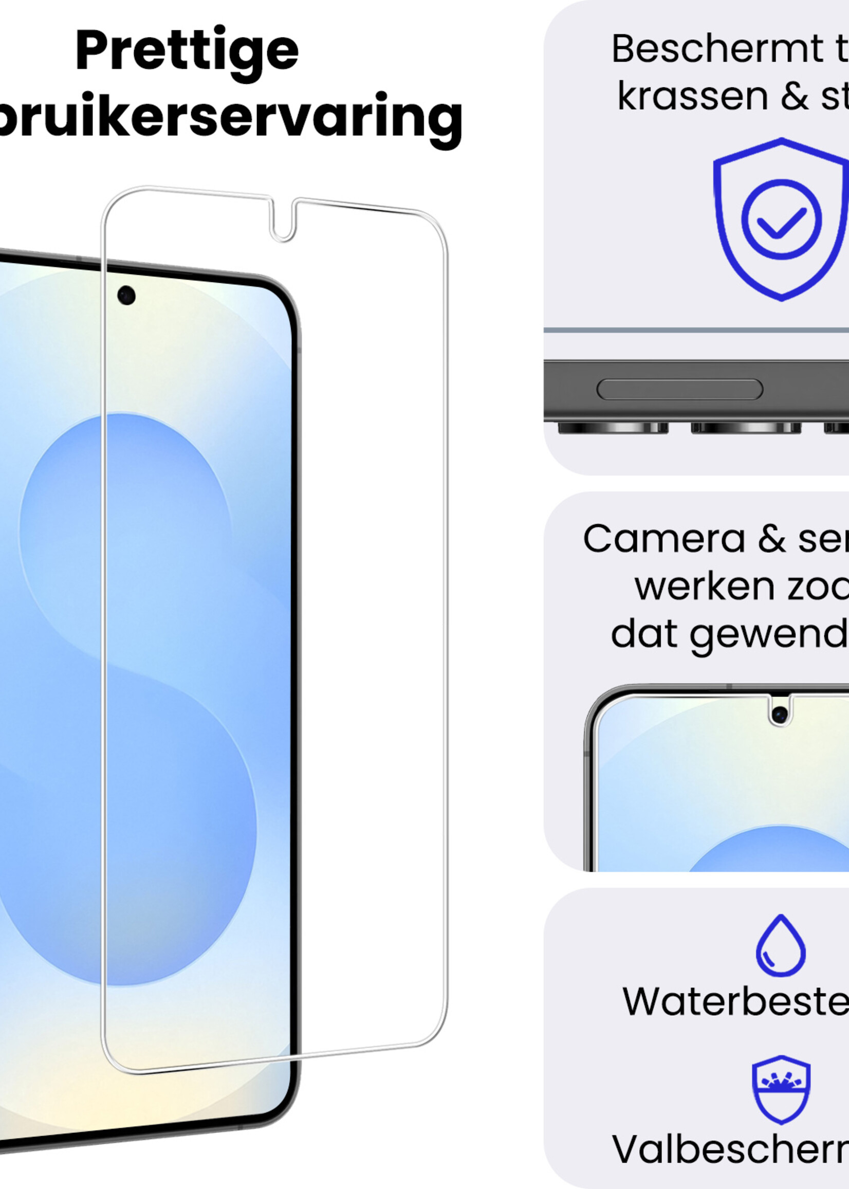 BTH BTH Samsung Galaxy S25 Plus Screenprotector Met Installatieframe - 3 PACK
