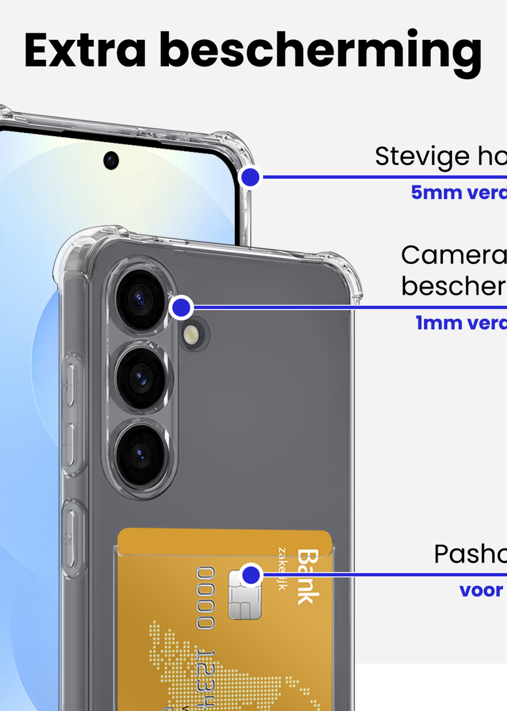 BTH BTH Samsung Galaxy S25 Plus Hoesje Pashouder Met 2x Screenprotector