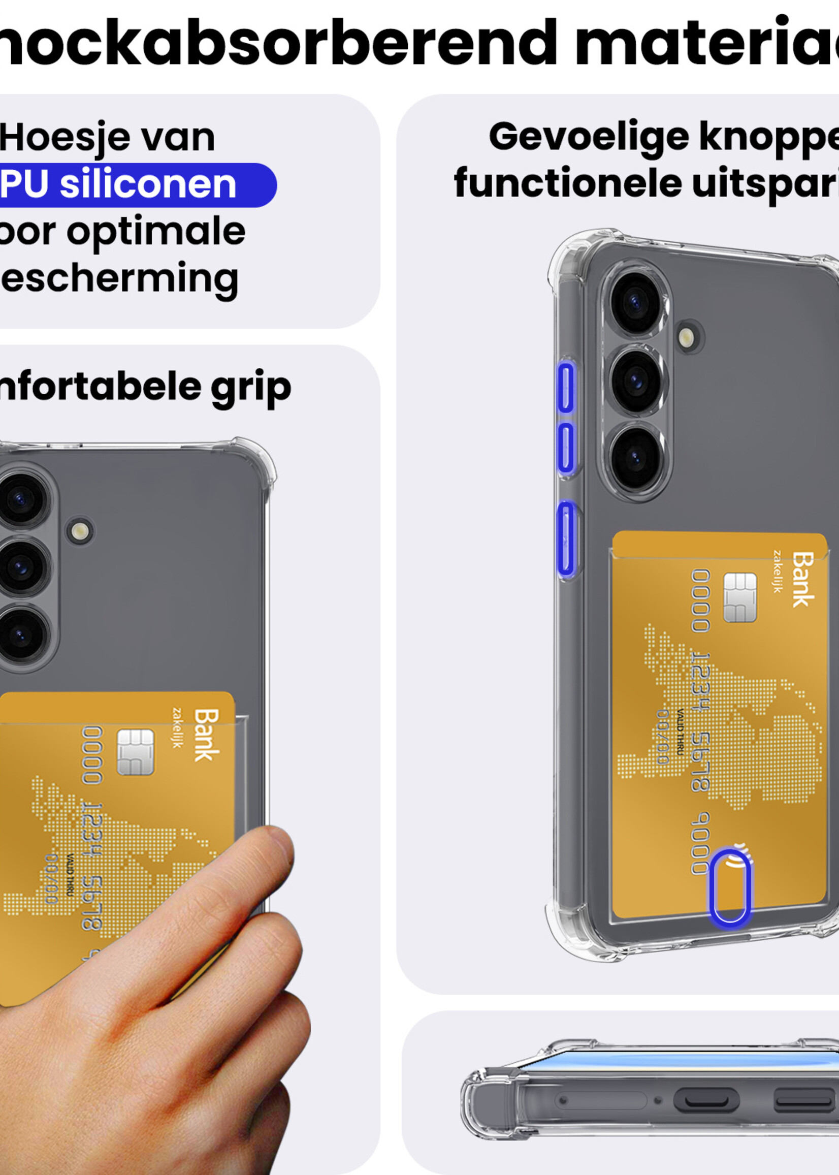 BTH BTH Samsung Galaxy S25 Plus Hoesje Pashouder Met 2x Screenprotector