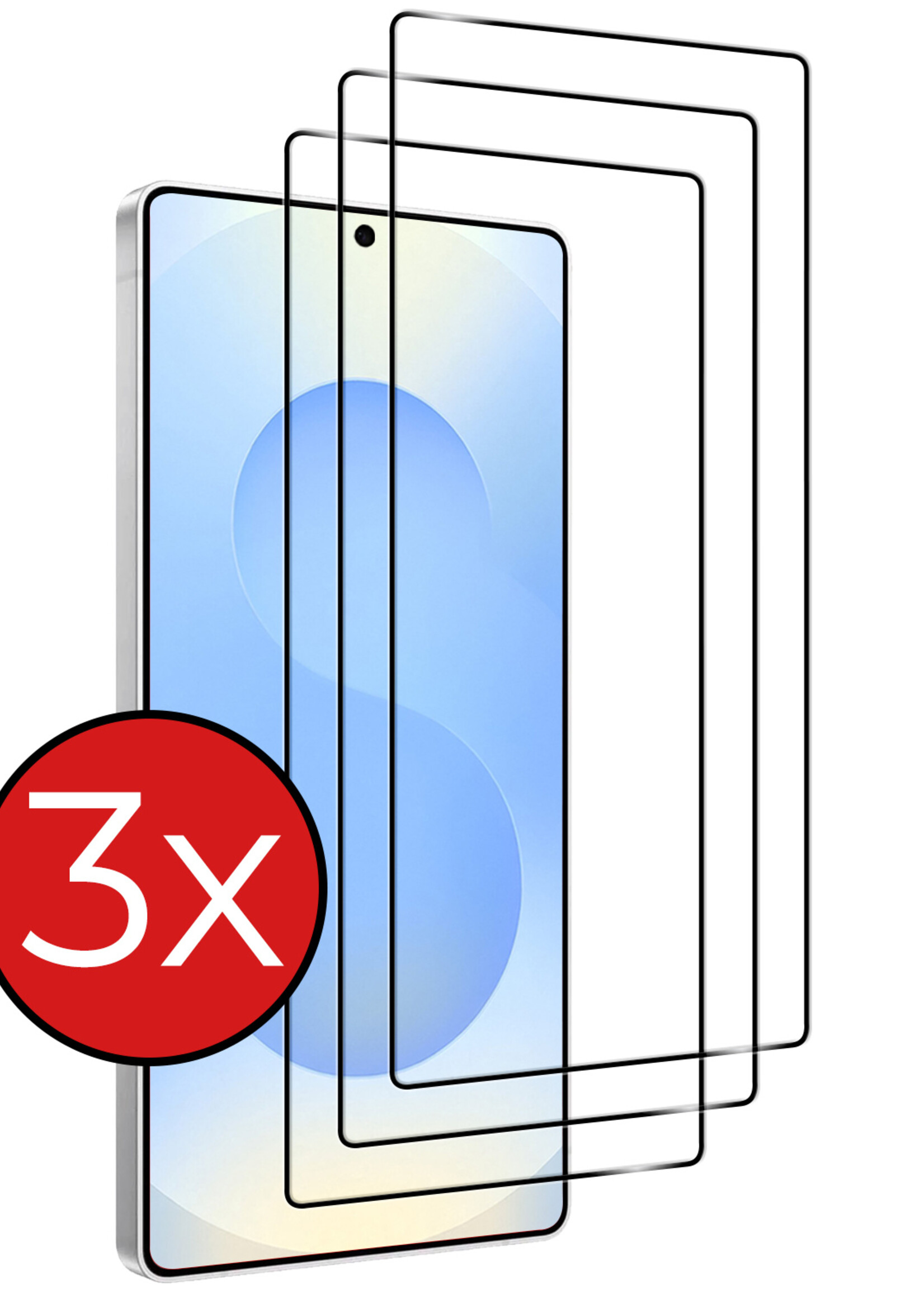 BTH BTH Samsung Galaxy S25 Ultra Screenprotector Glas Full Cover - 3 PACK