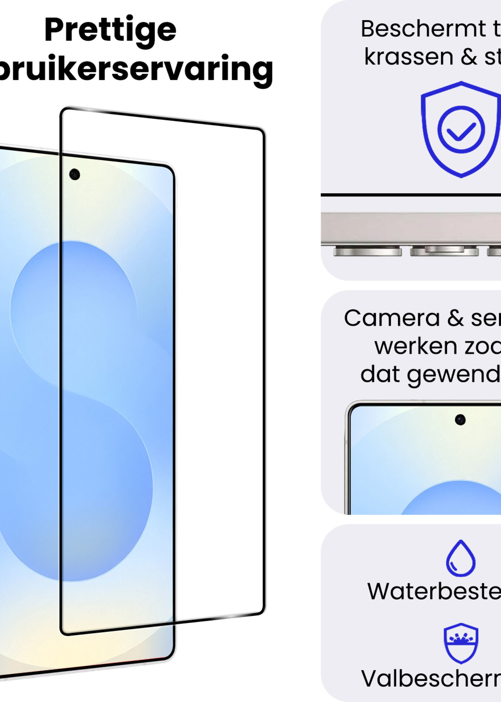 BTH BTH Samsung Galaxy S25 Ultra Screenprotector Glas Full Cover - 3 PACK