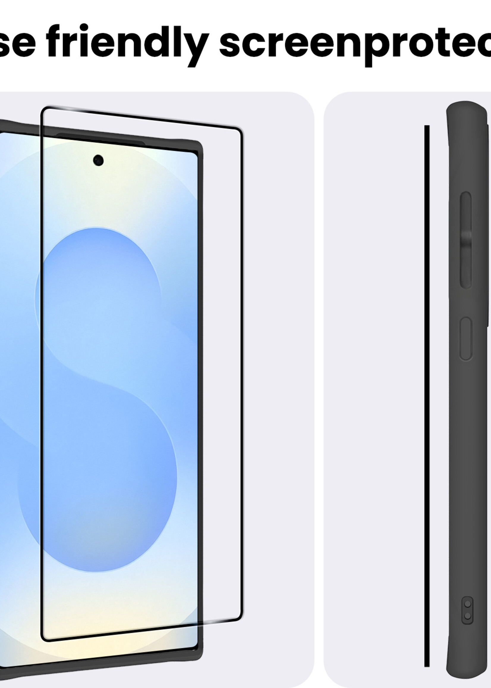 BTH BTH Samsung Galaxy S25 Ultra Screenprotector Glas Full Cover - 3 PACK