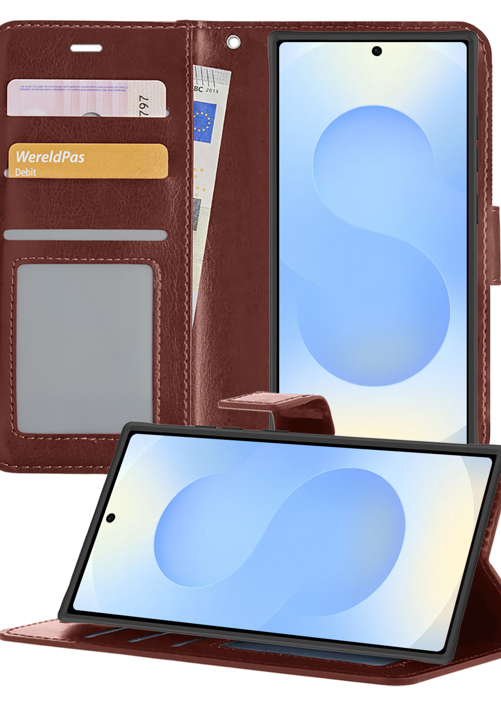 BTH BTH Samsung Galaxy S25 Ultra Hoesje Bookcase - Bruin