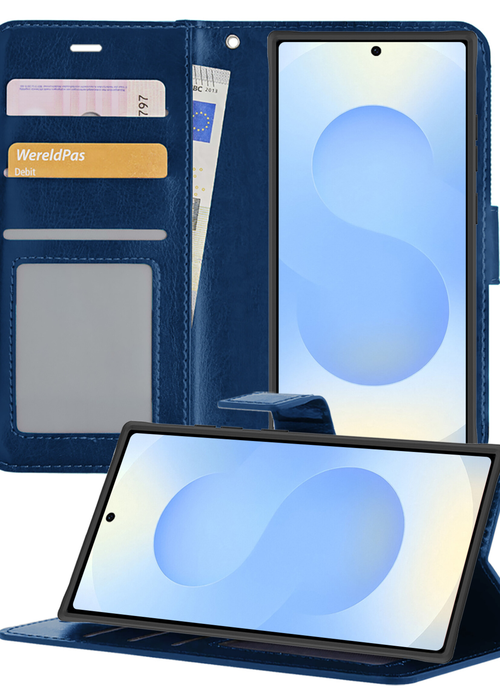 BTH BTH Samsung Galaxy S25 Ultra Hoesje Bookcase - Donkerblauw