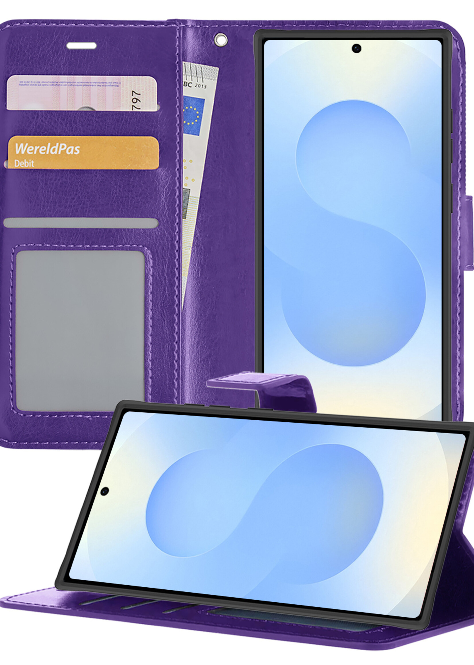 BTH BTH Samsung Galaxy S25 Ultra Hoesje Bookcase - Paars