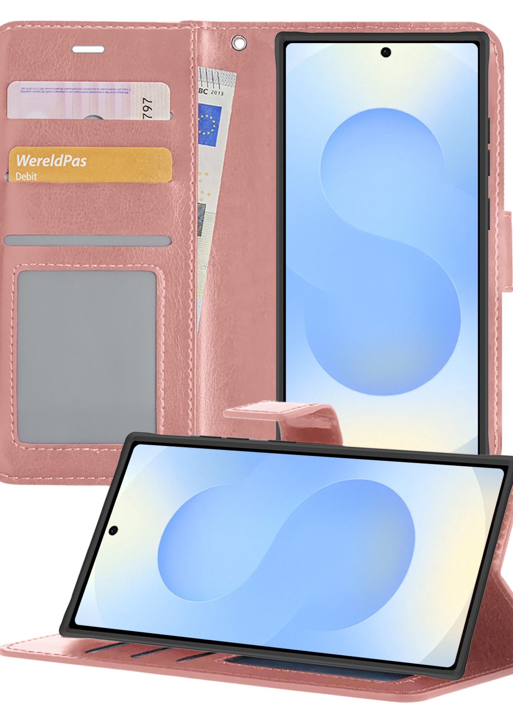 BTH BTH Samsung Galaxy S25 Ultra Hoesje Bookcase - Rose Goud