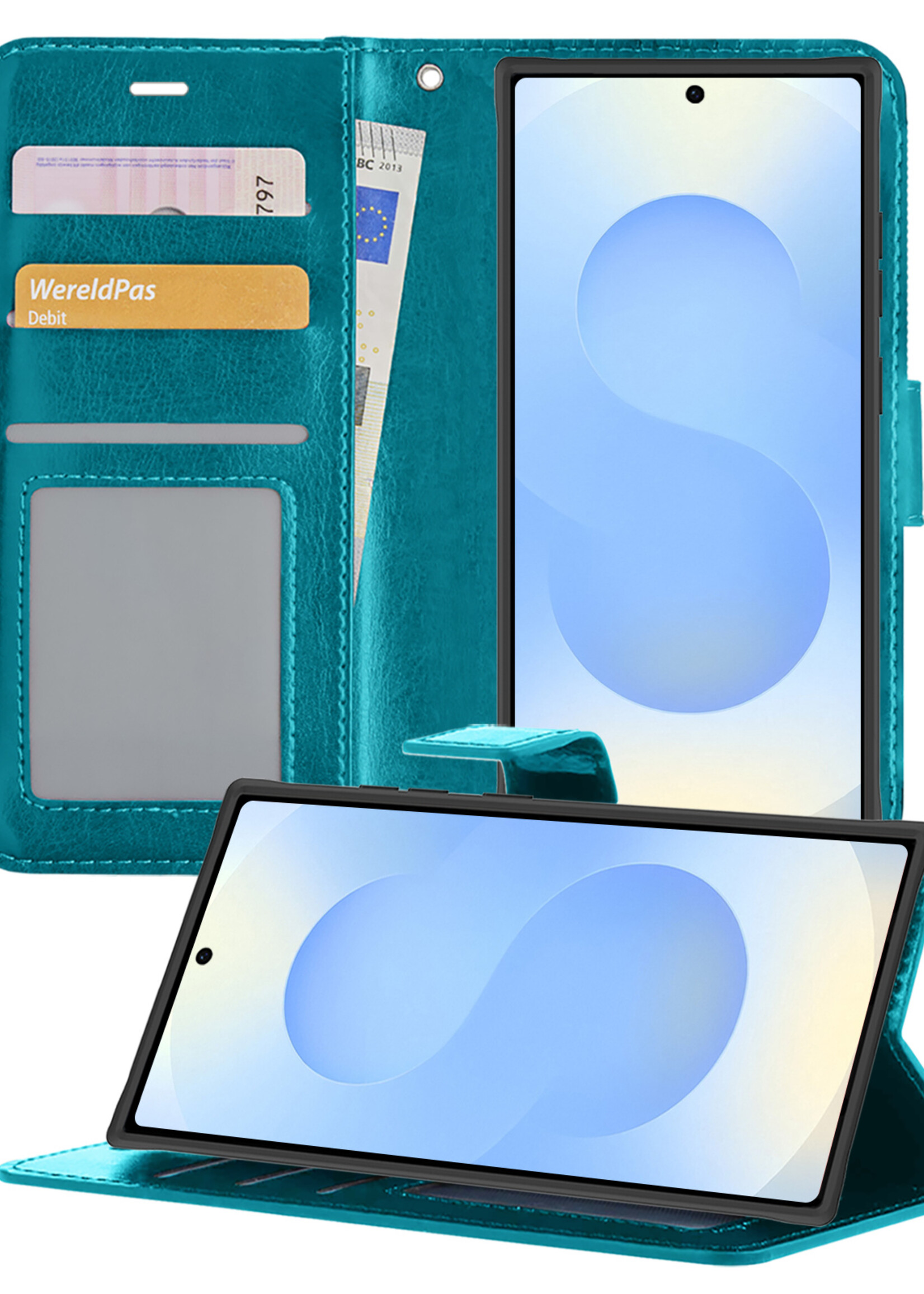 BTH BTH Samsung Galaxy S25 Ultra Hoesje Bookcase - Turquoise